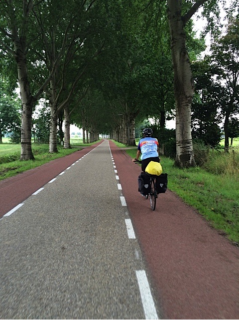 A typical country road in the Netherlands. Room for bikes and very little room for cars