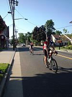 Patrick Riding to Make Pat's Train